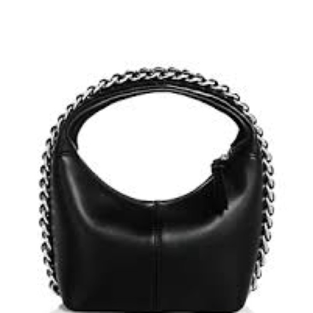 Aqua Black and Silver Mini Bag with Chain Detail